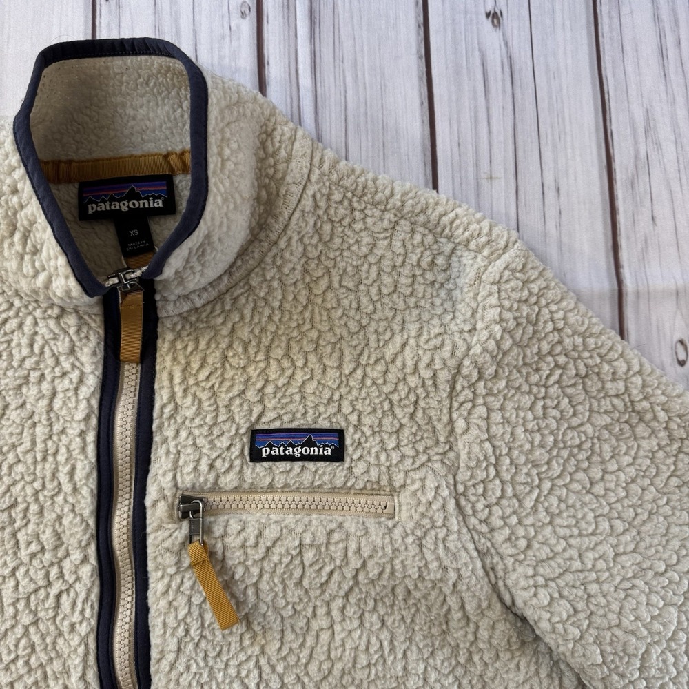Patagonia Retro X Fleece Pullover Jacket Cream Womens XS Sherpa Quarter Zip - Picture 3 of 9